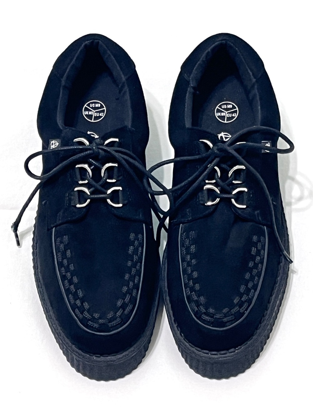 T.U.K. Anarchic Black Faux Suede Creeper Shoes Men's US 9 / EU 42 - Picture 2 of 5